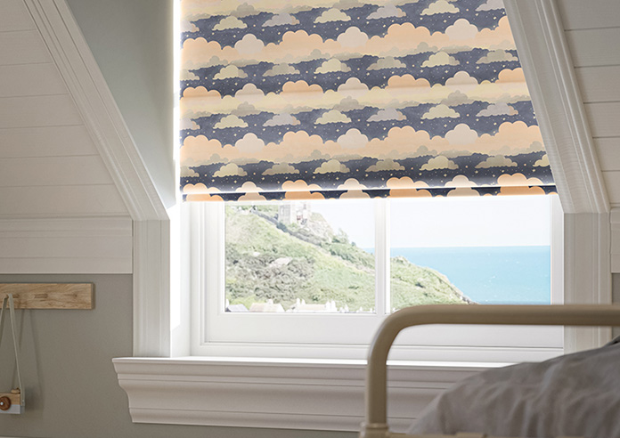 Cloudy Cosmos, Twinkle Grey - Motorised Roman Blind - Image 5